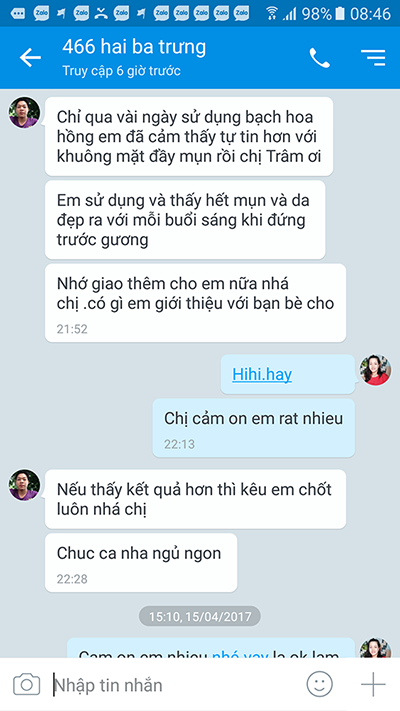 ai đã dùng bạch hoa hồng